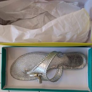 NIB Jack Rogers Silver Sparkle Jelly Size 11